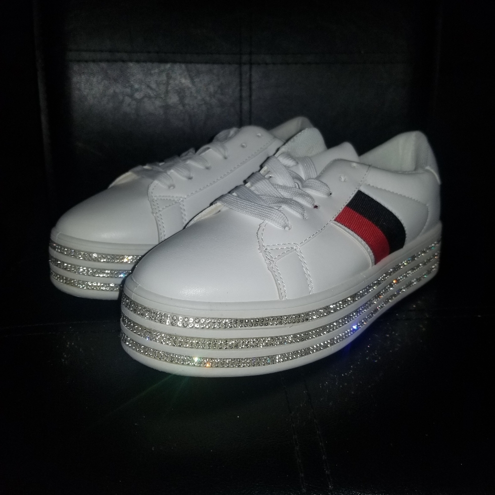 Brand New Bedazzled Platform Womans Sneakers